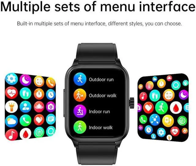 Alt view image 4 of 7 - ET540 1.91 inch IP67 Waterproof Silicone Band Smart Watch, Support ECG / Non-invasive Blood Glucose Measurement ET540 (Black) (Black)