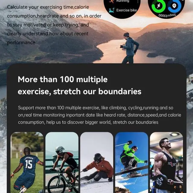 Alt view image 5 of 7 - K52 1.39inch BT5.0 Smart Watch Support Heart Rate/ Sleep Detection (Black)