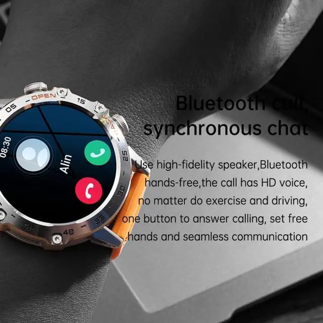 Alt view image 7 of 7 - K52 1.39inch BT5.0 Smart Watch Support Heart Rate/ Sleep Detection (Black)