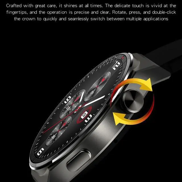 Alt view image 4 of 7 - KT62 1.36 inch TFT Round Screen Smart Watch Supports Bluetooth Call/Blood Oxygen Monitoring Leather Strap (Silver)