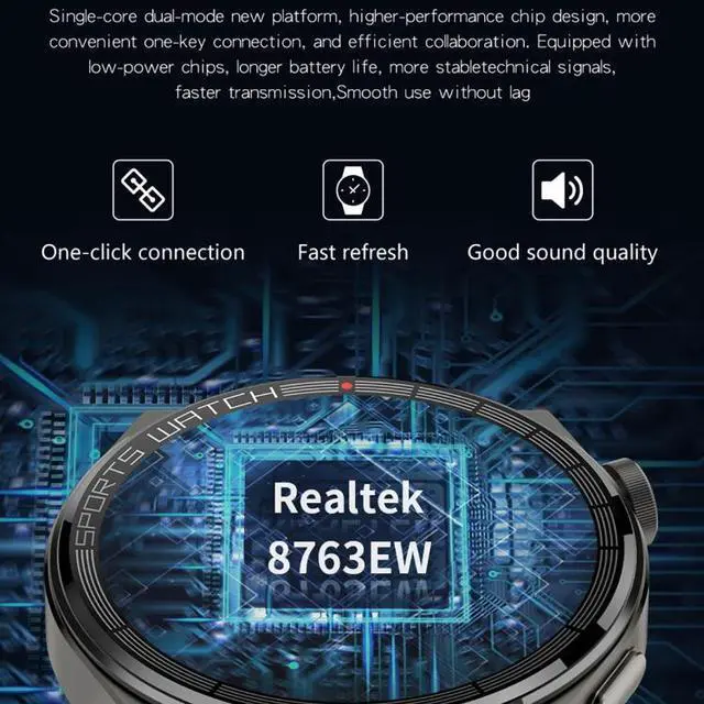 Alt view image 5 of 7 - KT62 1.36 inch TFT Round Screen Smart Watch Supports Bluetooth Call/Blood Oxygen Monitoring Leather Strap (Silver)