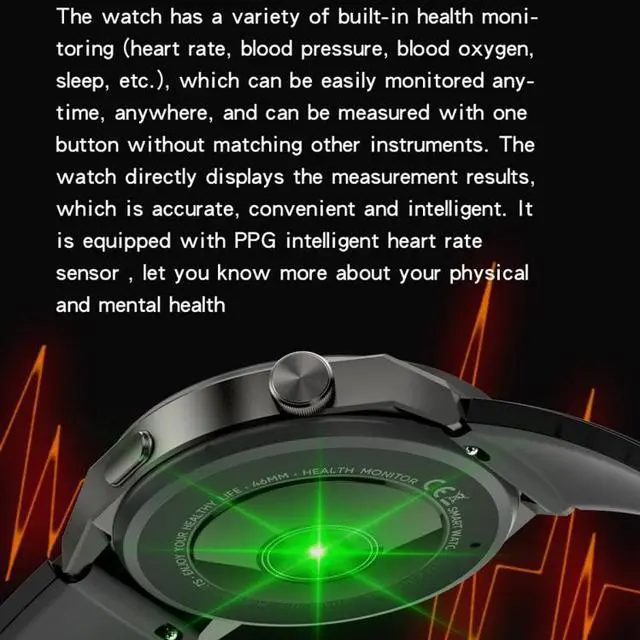 Alt view image 7 of 7 - KT62 1.36 inch TFT Round Screen Smart Watch Supports Bluetooth Call/Blood Oxygen Monitoring Leather Strap (Silver)