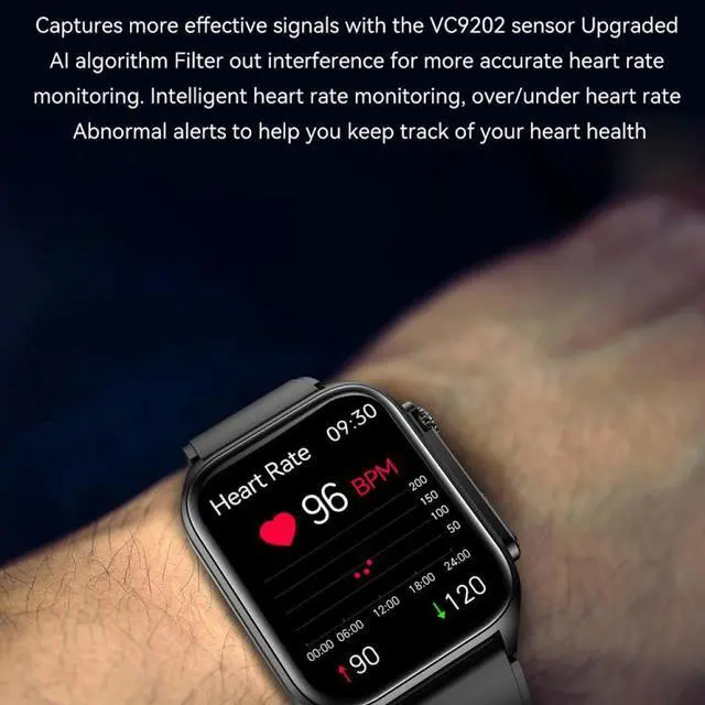 Alt view image 3 of 7 - TK12 1.96 inch IP67 Waterproof Leather Band Smart Watch Supports ECG / Remote Families Care / Bluetooth Call / Body Temperature Monitoring Leather Band (Black) (Black)