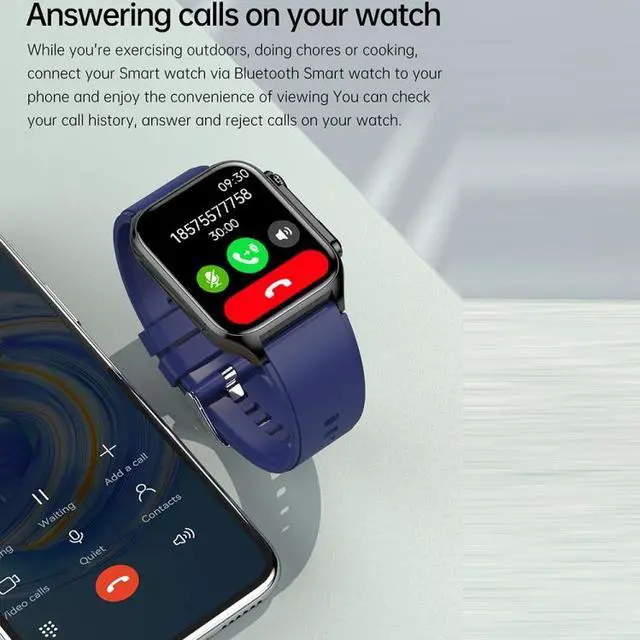 Alt view image 5 of 7 - TK12 1.96 inch IP67 Waterproof Leather Band Smart Watch Supports ECG / Remote Families Care / Bluetooth Call / Body Temperature Monitoring Leather Band (Black) (Black)