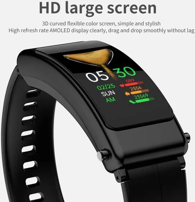 Alt view image 5 of 7 - K50 1.08 inch Steel Band Earphone Detachable IP67 Waterproof Smart Watch Support Bluetooth Call Steel Band (Silver)