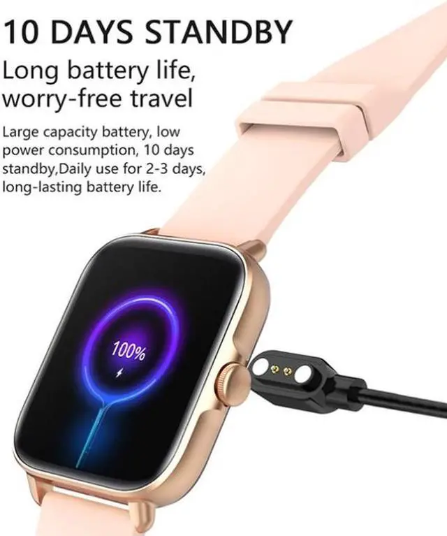 Alt view image 6 of 7 - LOANIY Y22 Heart Rate Monitoring Smart Bluetooth Watch, Color: Pink Pink