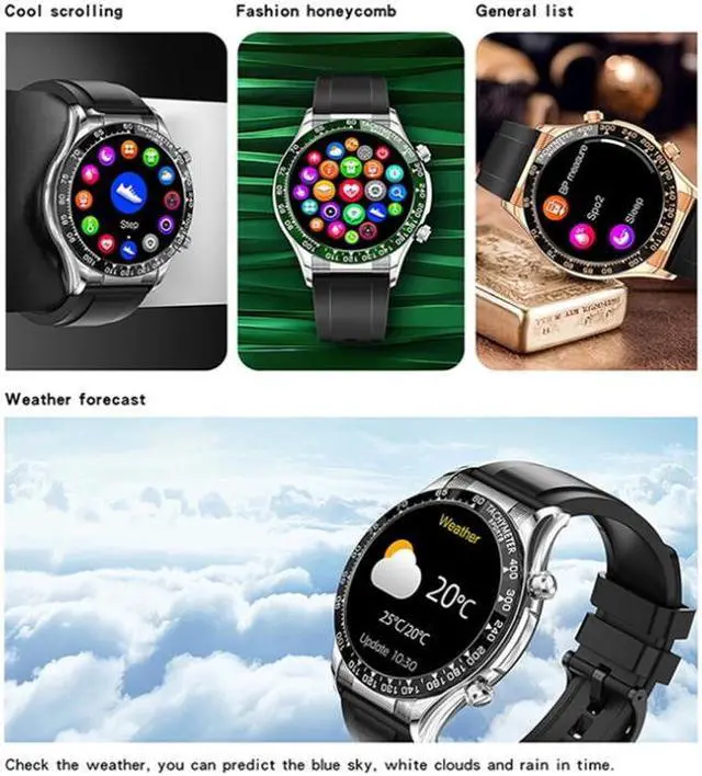 Alt view image 6 of 7 - E18 Pro Smart Bluetooth Calling Watch with NFC Function, Color: Green Silicone Green Silicone