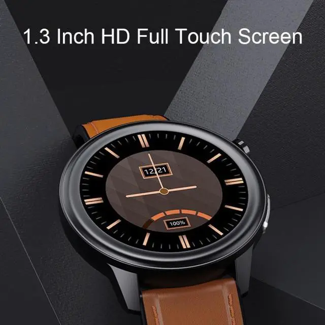 Alt view image 4 of 7 - LOANIY E80 1.3 Inch Heart Rate Detection Smart Watch, Color: Brown Leather Brown Leather