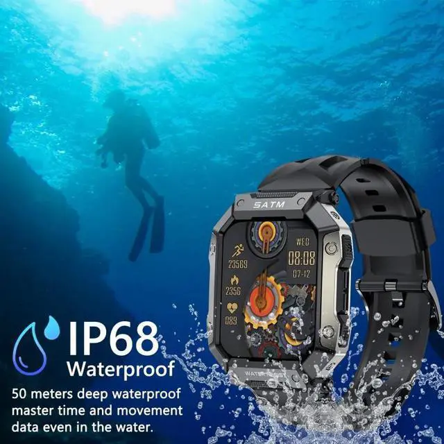 Alt view image 4 of 7 - PG333 1.91 inch Waterproof Smart Sports Watch Support Heart Rate Monitoring / Blood Pressure Monitoring (Yellow)