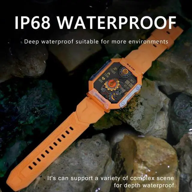 Alt view image 7 of 7 - PG333 1.91 inch Waterproof Smart Sports Watch Support Heart Rate Monitoring / Blood Pressure Monitoring (Yellow)