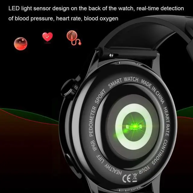 Alt view image 5 of 7 - HD1 1.3 Inch AMOLED Screen Smart Watch with NFC Function (Black Steell+Silicone Strap)