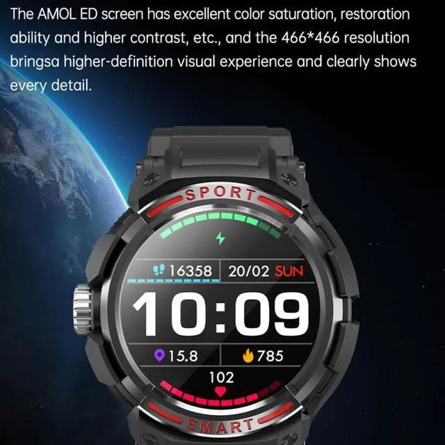 Alt view image 2 of 7 - GT100 1.39 inch TFT Screen 2 in 1 Bluetooth Headset Smart Watch, Support Blood Oxygen Monitoring/Bluetooth Music (Silver)