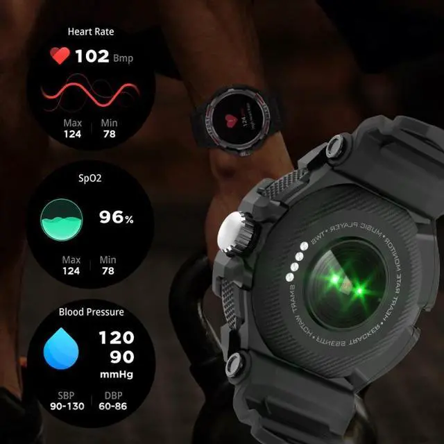 Alt view image 7 of 7 - GT100 1.39 inch TFT Screen 2 in 1 Bluetooth Headset Smart Watch, Support Blood Oxygen Monitoring/Bluetooth Music (Silver)