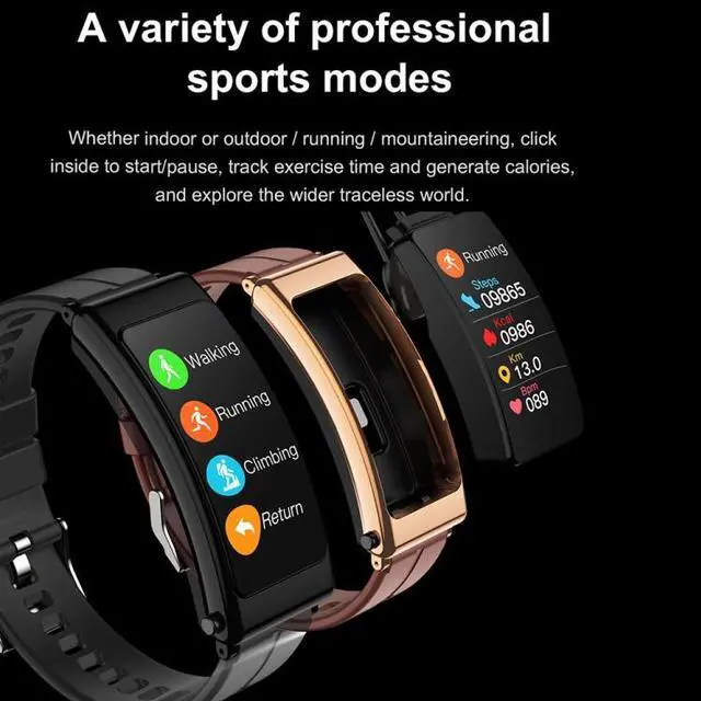 Alt view image 4 of 7 - K13 1.14 inch Silicone Band Earphone Detachable Smart Watch Support Bluetooth Call Silicone Band (Black) (Black)