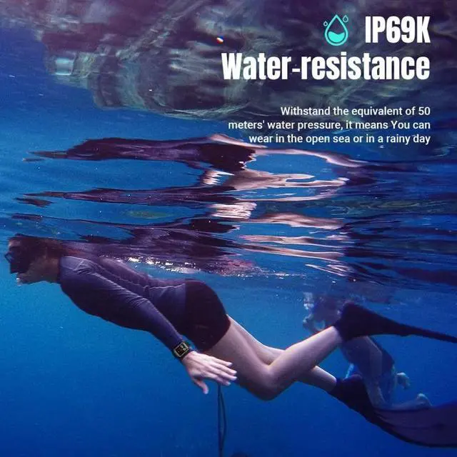 Alt view image 3 of 7 - Tank S2 1.83 inch IPS Screen Smart Watch, Support Bluetooth Calling / Blood Pressure / Sleep Monitoring S2 (Blue) (Blue) Black