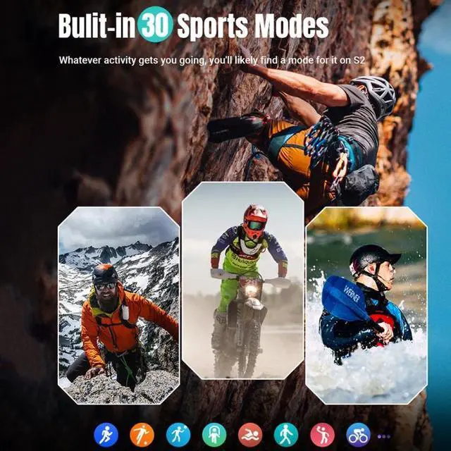 Alt view image 4 of 7 - Tank S2 1.83 inch IPS Screen Smart Watch, Support Bluetooth Calling / Blood Pressure / Sleep Monitoring S2 (Blue) (Blue) Black