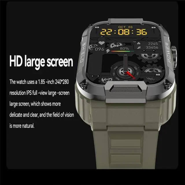 Alt view image 4 of 7 - MK66 1.85 inch Color Screen Smart Watch,Support Heart Rate Monitoring / Blood Pressure Monitoring (Black)
