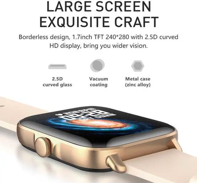 Alt view image 3 of 7 - LOANIY Y22 Heart Rate Monitoring Smart Bluetooth Watch, Color: Pink Pink