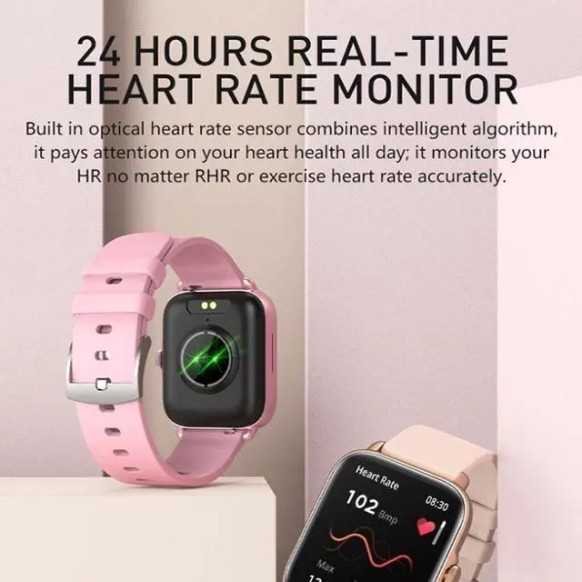 Alt view image 4 of 7 - LOANIY Y22 Heart Rate Monitoring Smart Bluetooth Watch, Color: Pink Pink