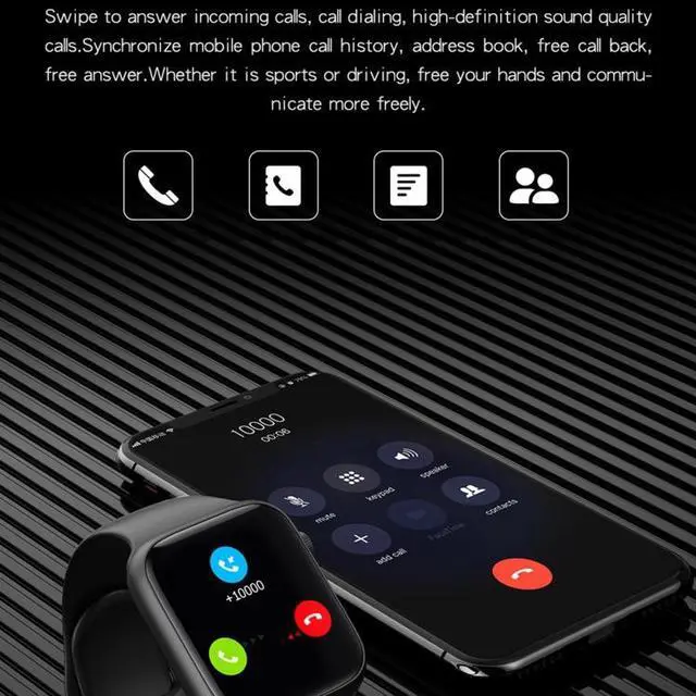 Alt view image 3 of 7 - HW22 Pro 1.75 inch HD Screen Smart Watch, Support Bluetooth Dial/Body Temperature Monitoring (Black)