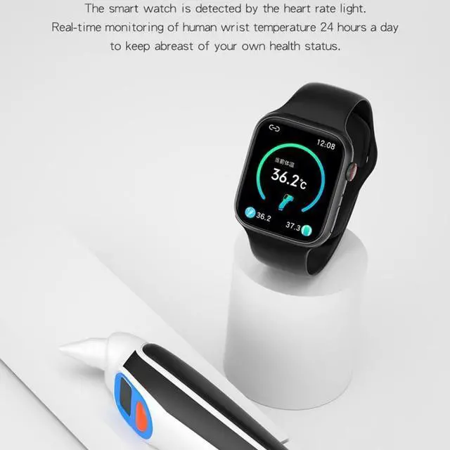 Alt view image 5 of 7 - HW22 Pro 1.75 inch HD Screen Smart Watch, Support Bluetooth Dial/Body Temperature Monitoring (Black)