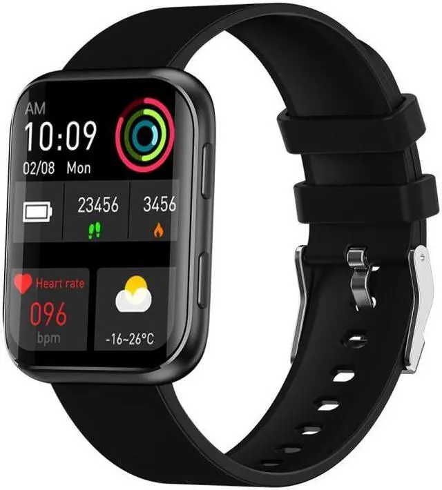 Main image of GX08 1.69 Inch Square Screen Smart Watch Supports Heart Rate Detection, Blood Pressure Detection, Blood Oxygen Detection (Black)