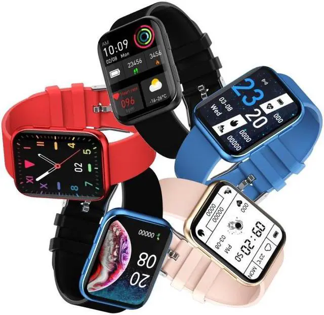 Alt view image 6 of 7 - GX08 1.69 Inch Square Screen Smart Watch Supports Heart Rate Detection, Blood Pressure Detection, Blood Oxygen Detection (Black)