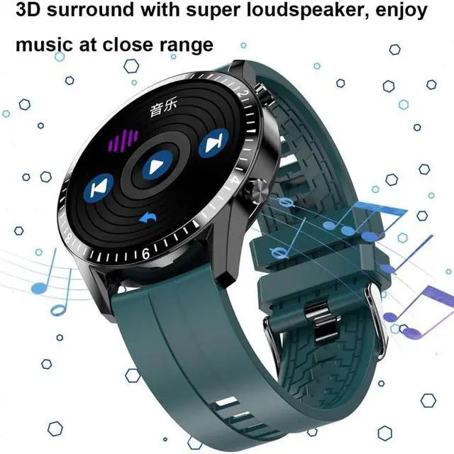 Alt view image 6 of 7 - I9 1.3 Inch Heart Rate/Blood Pressure/Blood Oxygen Monitoring Watch, Color: Black Steel, Size:Black Steel