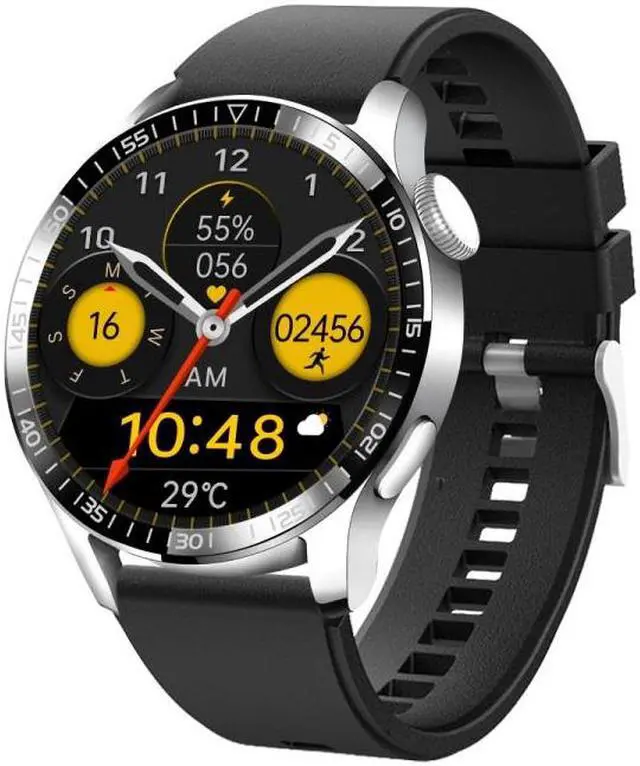 Main image of UM93Pro 1.28 Inch Heart Rate/Blood Oxygen Monitoring Bluetooth Calling Watch With NFC Function (Silver Silicone)