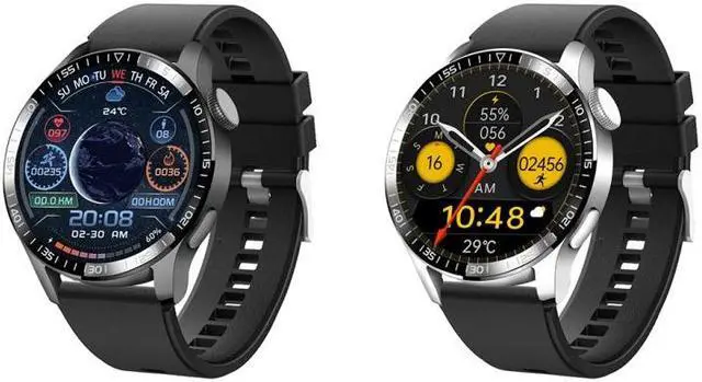 Alt view image 2 of 6 - UM93Pro 1.28 Inch Heart Rate/Blood Oxygen Monitoring Bluetooth Calling Watch With NFC Function (Silver Silicone)