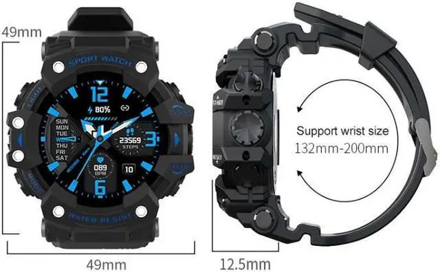 Alt view image 2 of 7 - LC11 1.28 inch TFT Screen Outdoor Sports Smart Watch, IP68 Waterproof Support Heart Rate & Blood Pressure Monitoring (Gold)