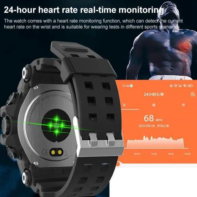Alt view image 4 of 7 - LC11 1.28 inch TFT Screen Outdoor Sports Smart Watch, IP68 Waterproof Support Heart Rate & Blood Pressure Monitoring (Gold)