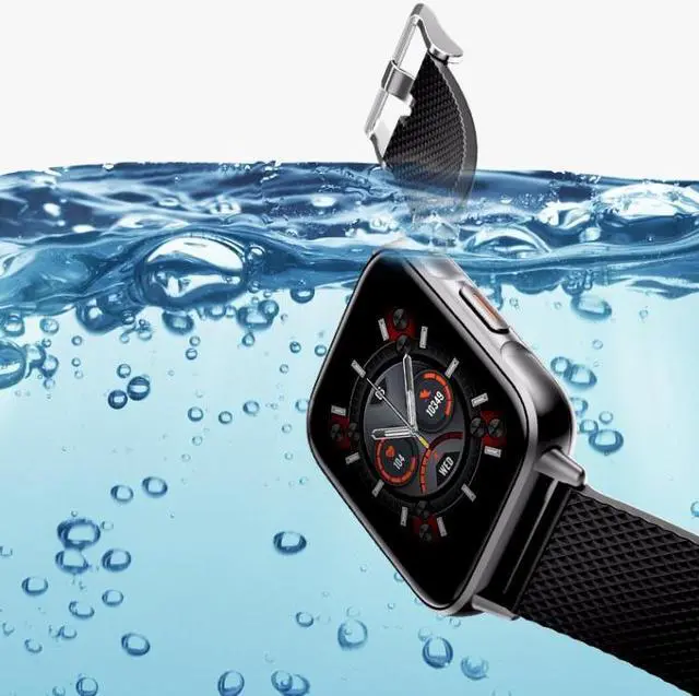 Alt view image 5 of 7 - FW02 1.7 Inch Square Screen Silicone Strap Smart Health Watch Supports Heart Rate, Blood Oxygen Monitoring (Black)