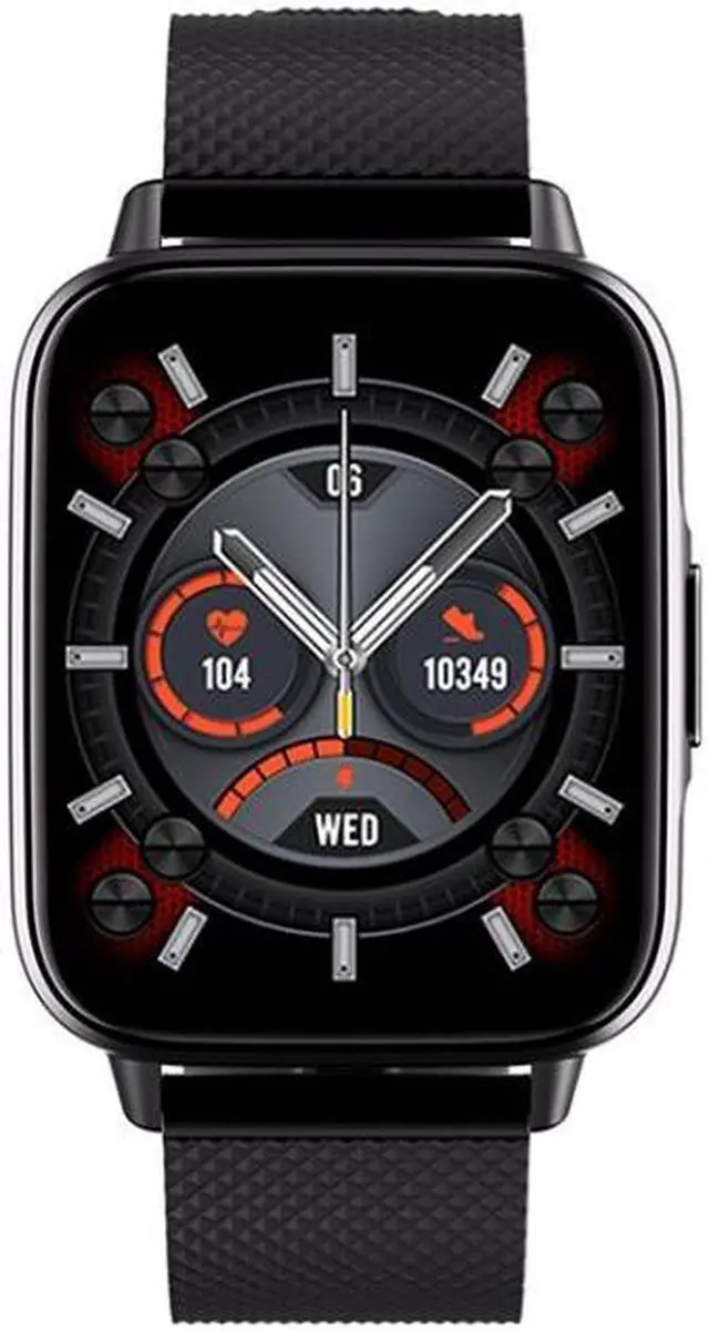 Alt view image 7 of 7 - FW02 1.7 Inch Square Screen Silicone Strap Smart Health Watch Supports Heart Rate, Blood Oxygen Monitoring (Black)