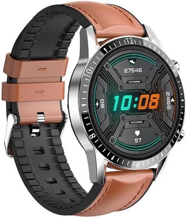 Main image of I9 1.3 Inch Heart Rate/Blood Pressure/Blood Oxygen Monitoring Watch, Color: Brown Leather, Size:Brown Leather