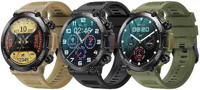 Alt view image 2 of 7 - K56Pro 1.39 Inch Heart Rate/Blood Pressure/Blood Oxygen Monitoring Smart Calling Watch (Black)