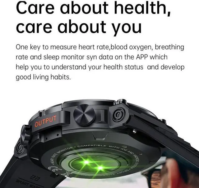 Alt view image 6 of 7 - K56Pro 1.39 Inch Heart Rate/Blood Pressure/Blood Oxygen Monitoring Smart Calling Watch (Black)