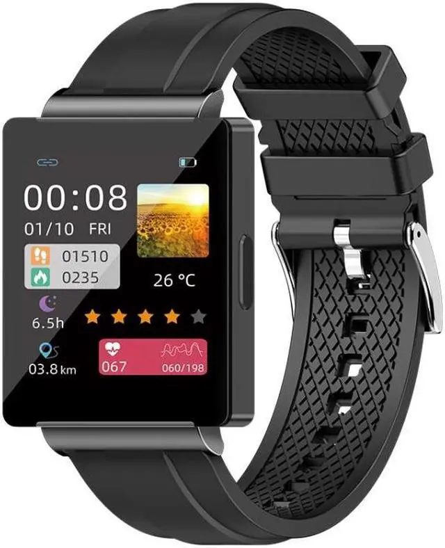 Main image of KS01 1.85 Inch Smart Watch Supports Blood Glucose Detection, Blood Pressure Detection, Blood Oxygen Detection KS01 (Black)
