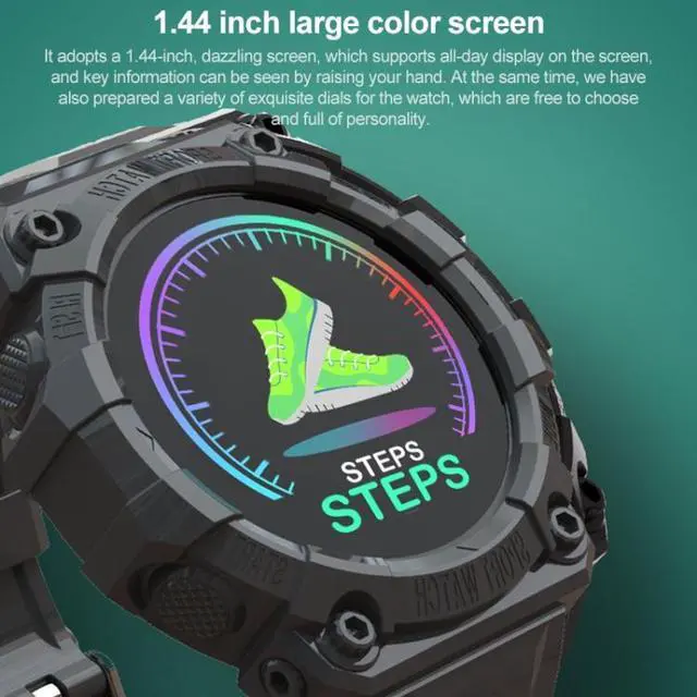 Alt view image 4 of 7 - FD68S 1.44 inch Color Roud Screen Sport Smart Watch, Support Heart Rate / Multi-Sports Mode (Green)