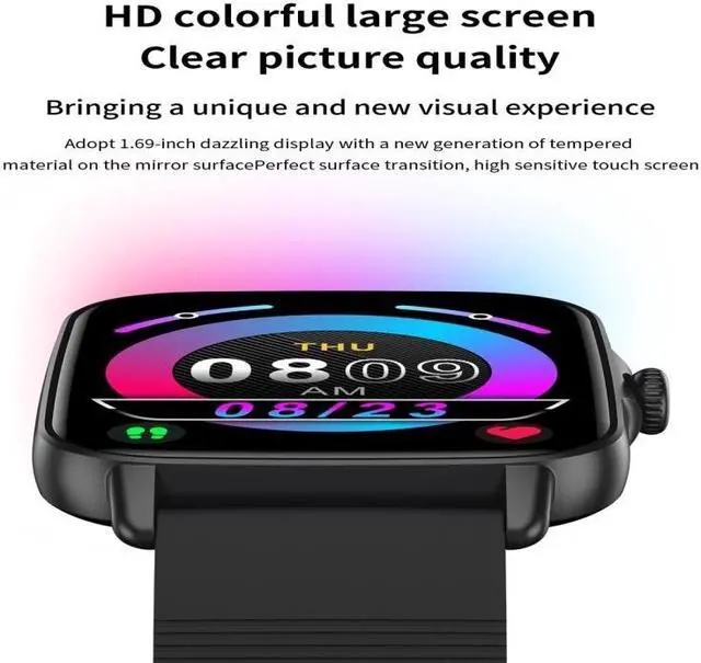 Alt view image 2 of 6 - KT58 IP67 1.69 inch Color Screen Smart Watch (Black)