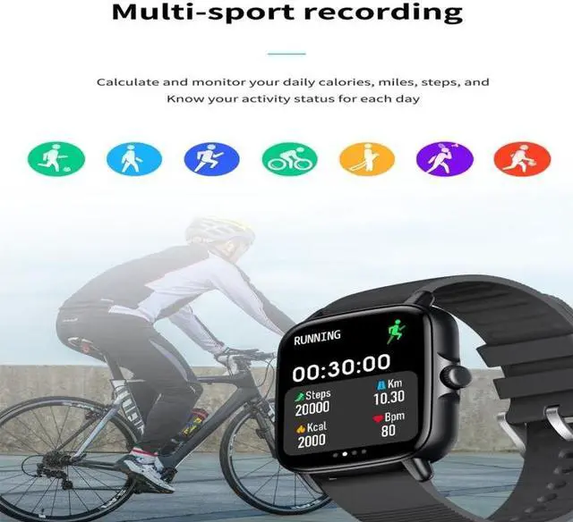 Alt view image 4 of 6 - KT58 IP67 1.69 inch Color Screen Smart Watch (Black)