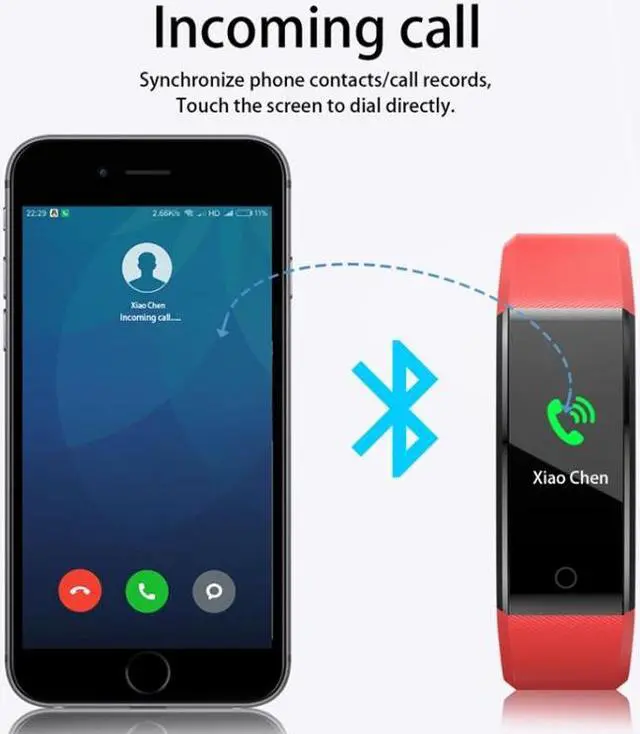 Alt view image 6 of 7 - ID115 Plus Smart Bracelet Fitness Heart Rate Monitor Blood Pressure Pedometer Health Running Sports SmartWatch for IOS Android ID115 Plus Dark Blue (dark blue) Black