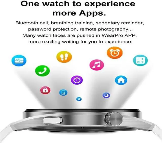 Alt view image 4 of 7 - DT3pro 1.36 inch Color Screen Smart Watch, IP67 Waterproof,Leather Watchband,Support Bluetooth Call/Heart Rate Monitoring/Blood Pressure Monitoring/Blood Oxygen Monitoring/Sleep Monitoring (