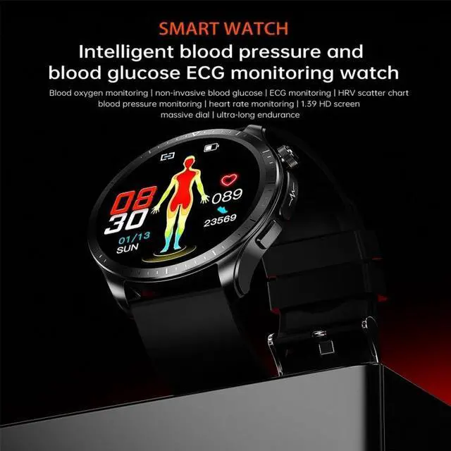 Alt view image 3 of 7 - E420 1.39 inch Color Screen Smart Watch,Silicone Strap,Support Heart Rate Monitoring / Blood Pressure Monitoring (Pink)