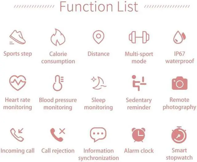 Alt view image 7 of 7 - AK15 Fashion Smart Female Bracelet, 1.08 inch Color LCD Screen, IP67 Waterproof, Support Heart Rate Monitoring / Sleep Monitoring / Remote Photography (Rose Gold)