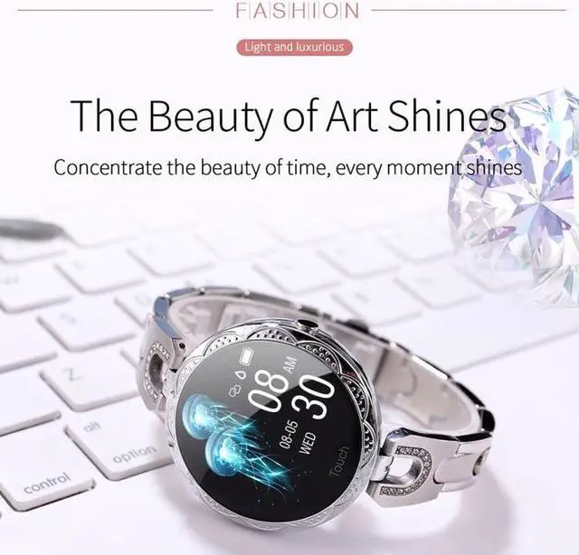 Alt view image 6 of 7 - AK15 Fashion Smart Female Bracelet, 1.08 inch Color LCD Screen, IP67 Waterproof, Support Heart Rate Monitoring / Sleep Monitoring / Remote Photography (Rose Gold)