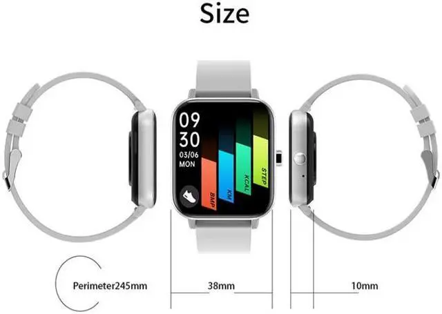 Alt view image 3 of 7 - H10 1.69 inch Screen Bluetooth Call Smart Watch, Support Heart Rate/Blood Pressure/Sleep Monitoring, Color: Gold Net+Silicone Gold Net+Silicone