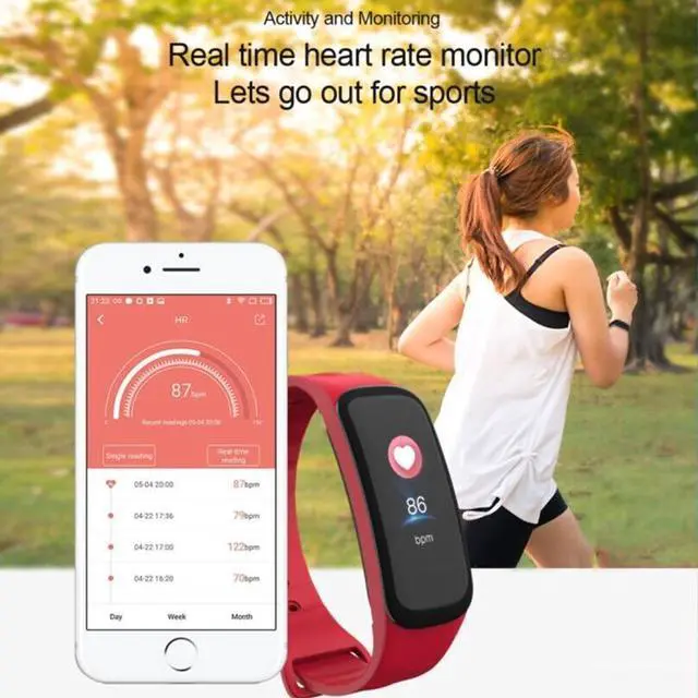 Alt view image 6 of 7 - TLW B1 Plus Fitness Tracker 0.96 inch Color Screen Bluetooth 4.0 Wristband Smart Bracelet, IP67 Waterproof, Support Sports Mode / Heart Rate Monitor / Sleep Monitor / Information Reminder (R