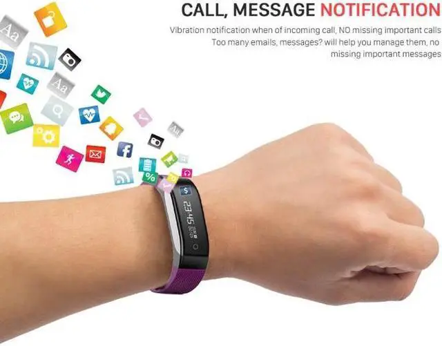 Alt view image 6 of 7 - SMA07 Fitness Tracker OLED Bluetooth Smart Bracelet, IP67 Waterproof, Support Activity Tracker / Heart Rate Monitor / Anti-lost / Sedentary Alert (Black)