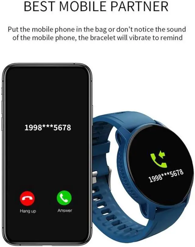 Alt view image 4 of 7 - W9 Smart Sport Bracelet, Support Heart Rate Detection & Pedometer & Sedentary Reminder & Sleep Monitoring (Blue) Black